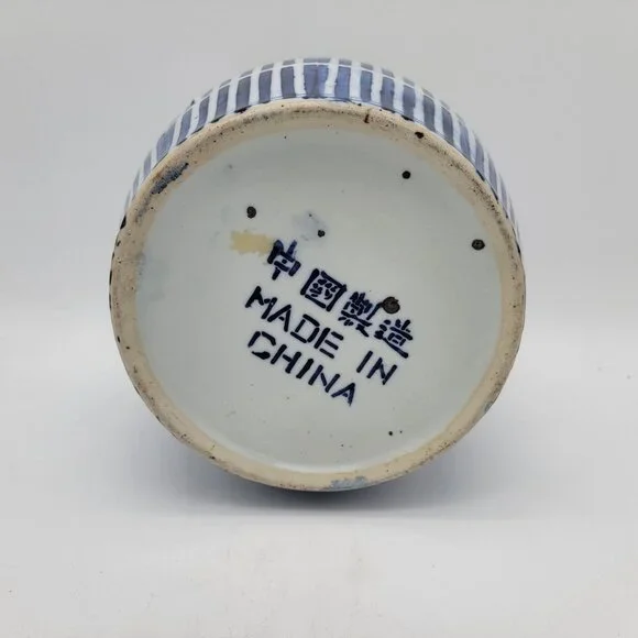 Vintage Chinese Blue & White Ceramic Water Jug Wine Pot w Spout - Picture 6 of 7